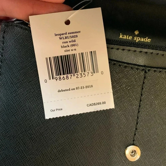 Rare KATE SPADE Black Run Wild Leopard Leather Crossbody Bag - Picture 12 of 16